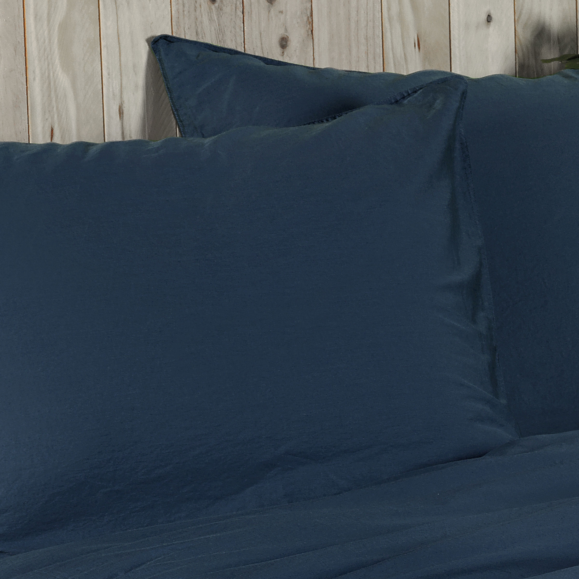 Dommelin Kussensloop Lavado Stonewashed Satijn 300TC Nachtblauw 60 x 70 cm