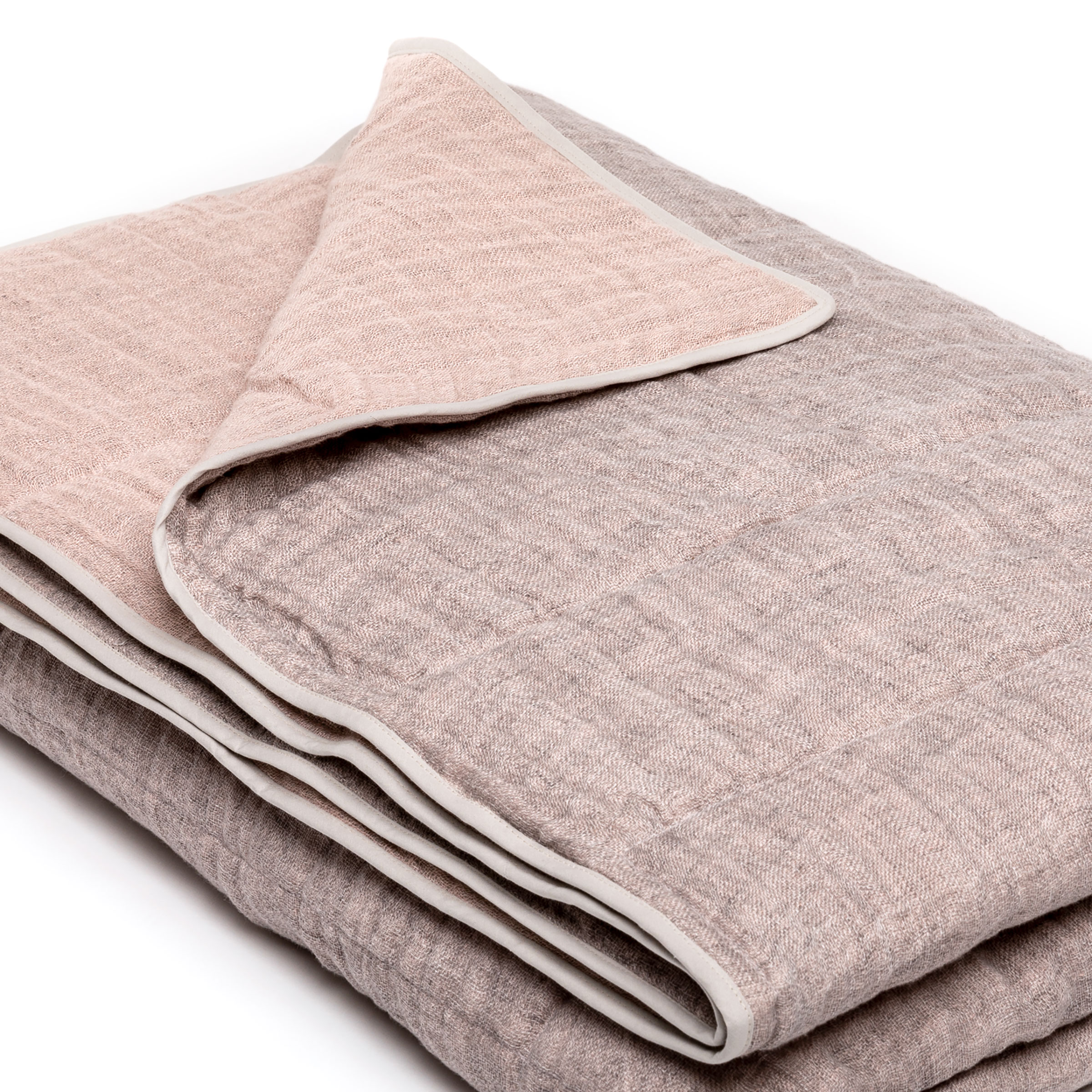 Mrs.Me Bedeind Sprei Celeste Linnen Grey - Blush 140 x 300 cm