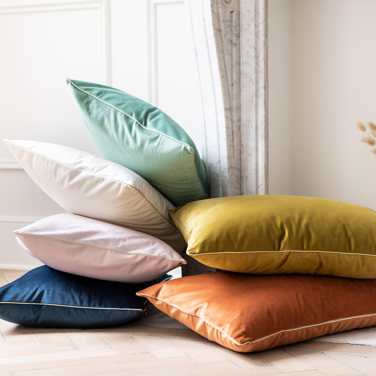 Essix Sierkussenhoes Gatsby Fluweel Fjord 40 x 60 cm