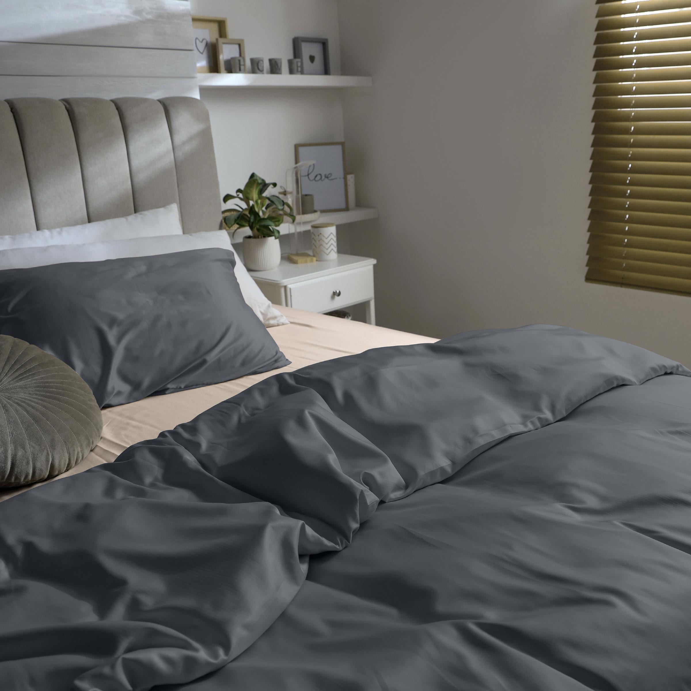 Dommelin Dekbedovertrek Set Satijn 300TC Olifantgrijs